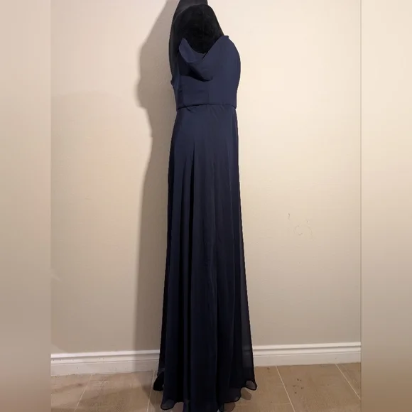 AFTER SIX Women’s Off the Shoulder Evening Gown Navy Blue Size 6 R NWOT - Picture 6 of 11